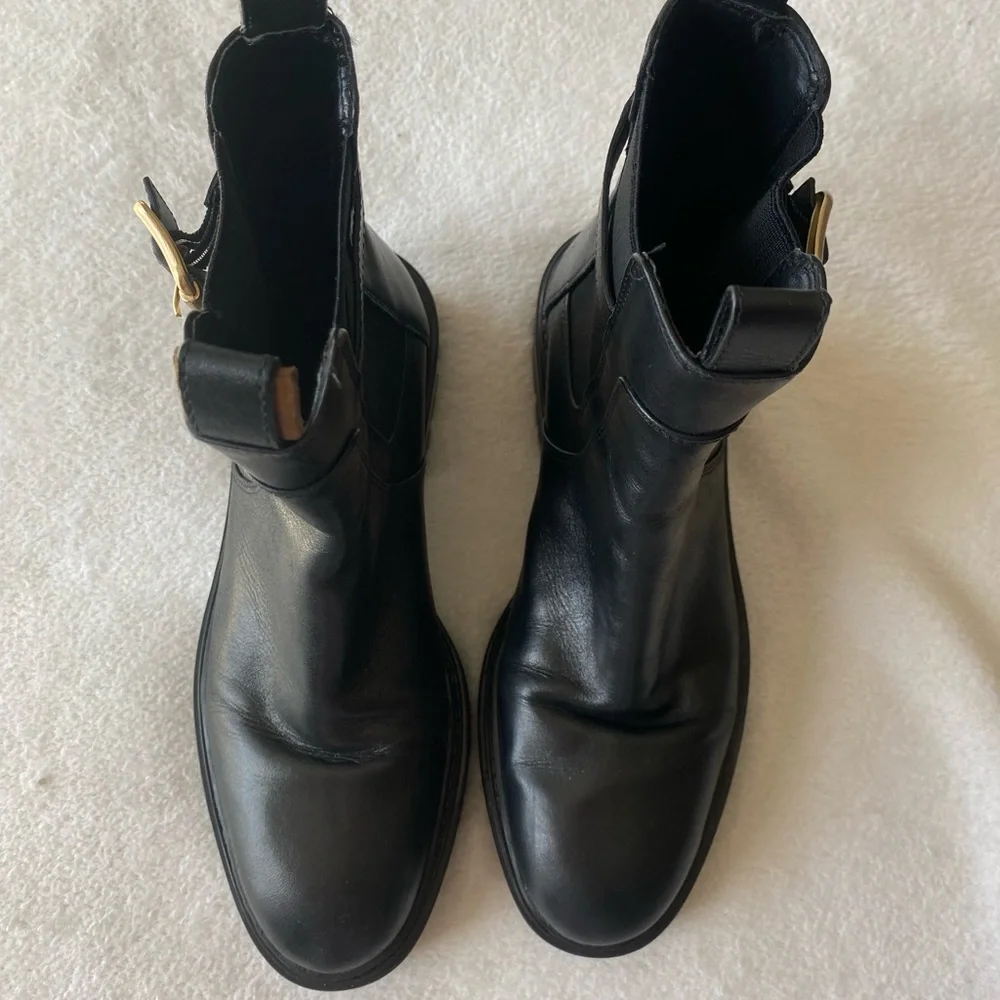 Zara Leather Ankle Moto Boots, EU 37 - Picture 10 of 16